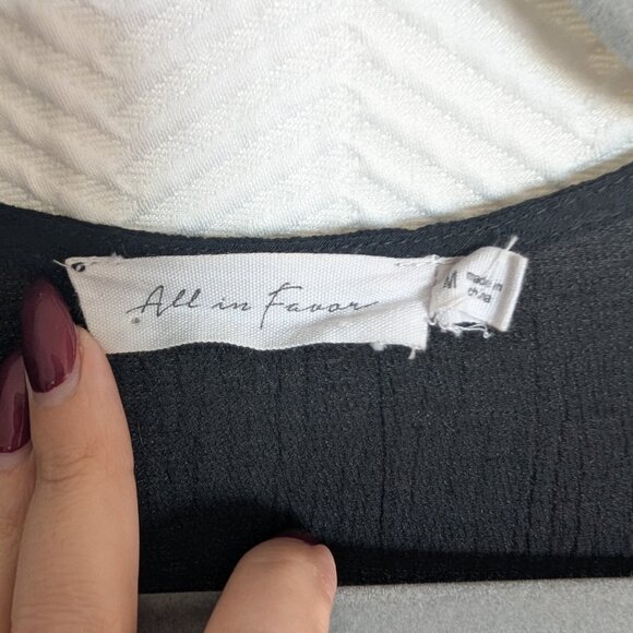 All In Favor Black Double Breasted Button Midi Dress Front Slits Crepe Medium - Picture 5 of 7